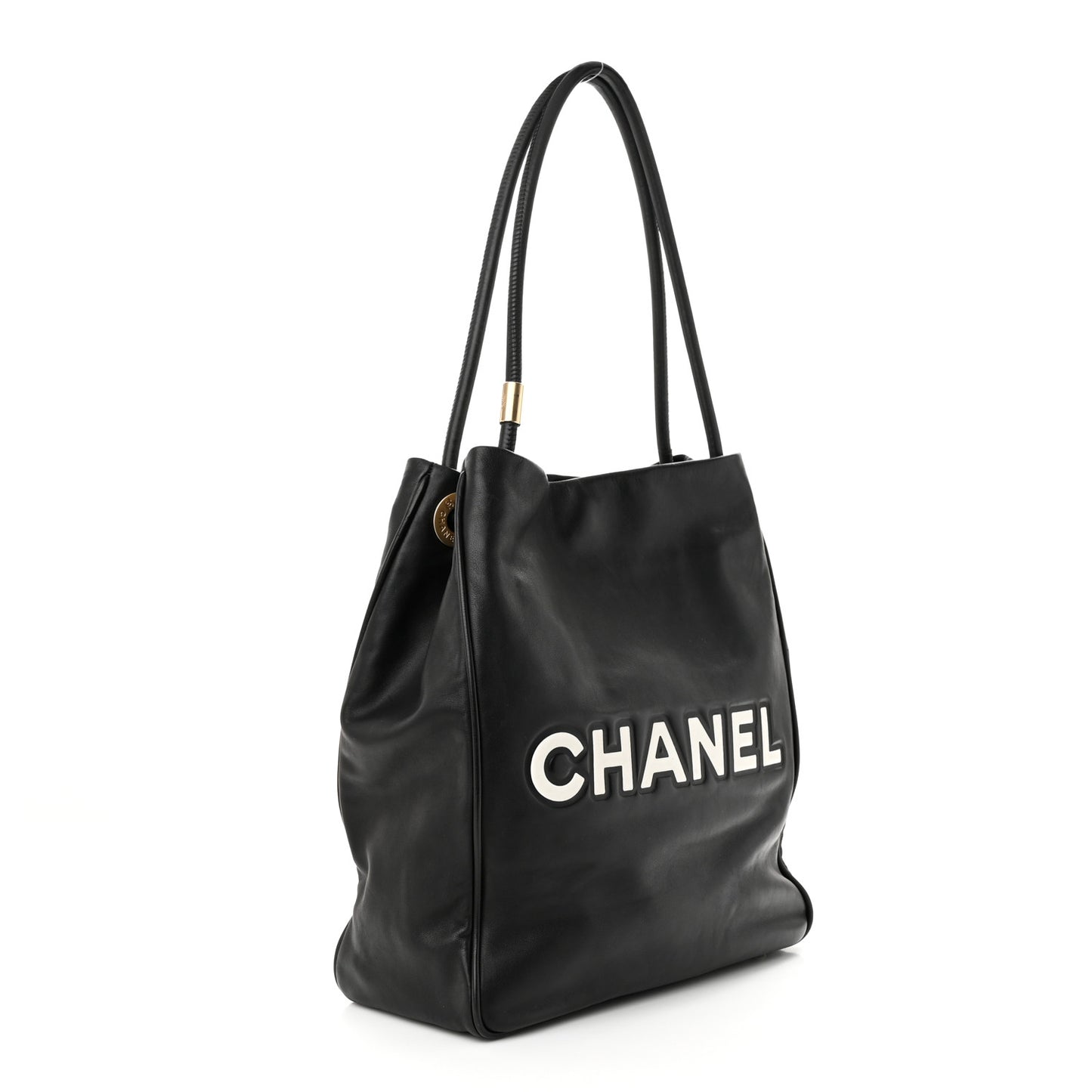 Lambskin Camellia Tote Black