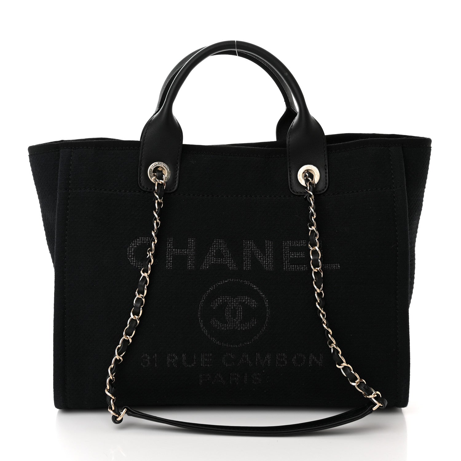 Chanel Mixed Fibers Small Deauville Tote Black 3 of 12