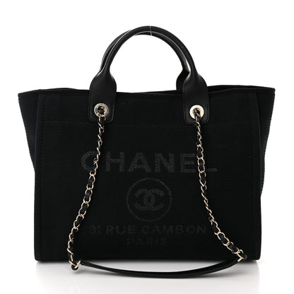 Chanel Mixed Fibers Small Deauville Tote Black 3 of 12