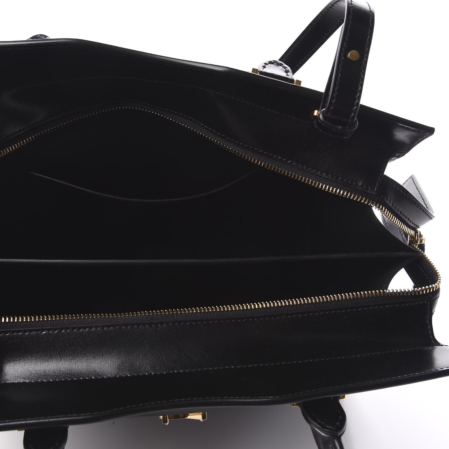 Saint Laurent Shiny Calfskin Medium Uptown Tote Black 6 of 8