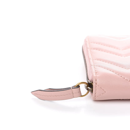 Gucci Calfskin Matelasse GG Marmont Zip Around Wallet Perfect Pink 9 of 9