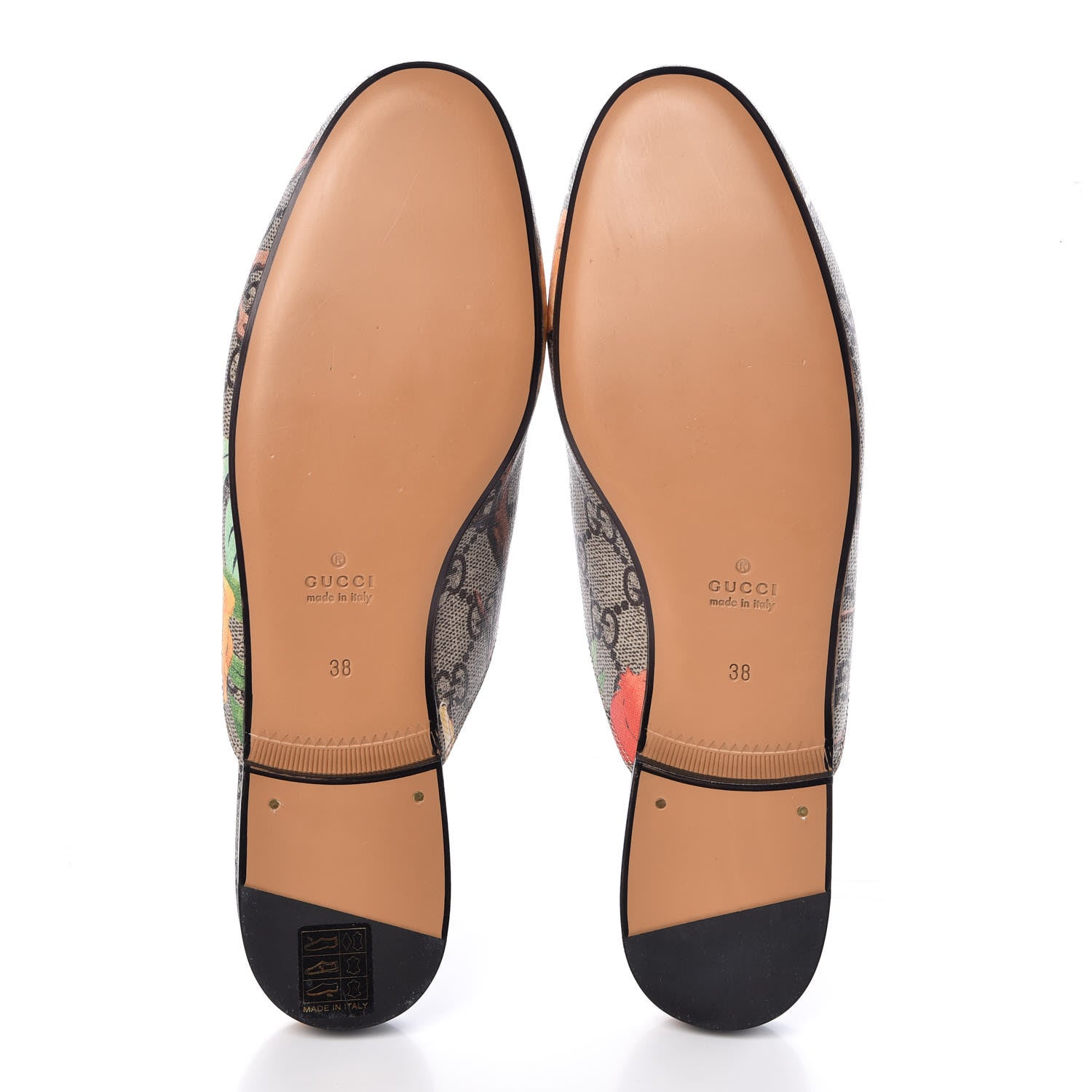 Gucci GG Supreme Monogram Tian Womens Princetown Slippers 38 Beige Ebony Multicolor 5 of 9