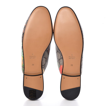 Gucci GG Supreme Monogram Tian Womens Princetown Slippers 38 Beige Ebony Multicolor 5 of 9