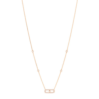 Messika 18K Rose Gold Diamond Move Uno Pave Necklace 1 of 5