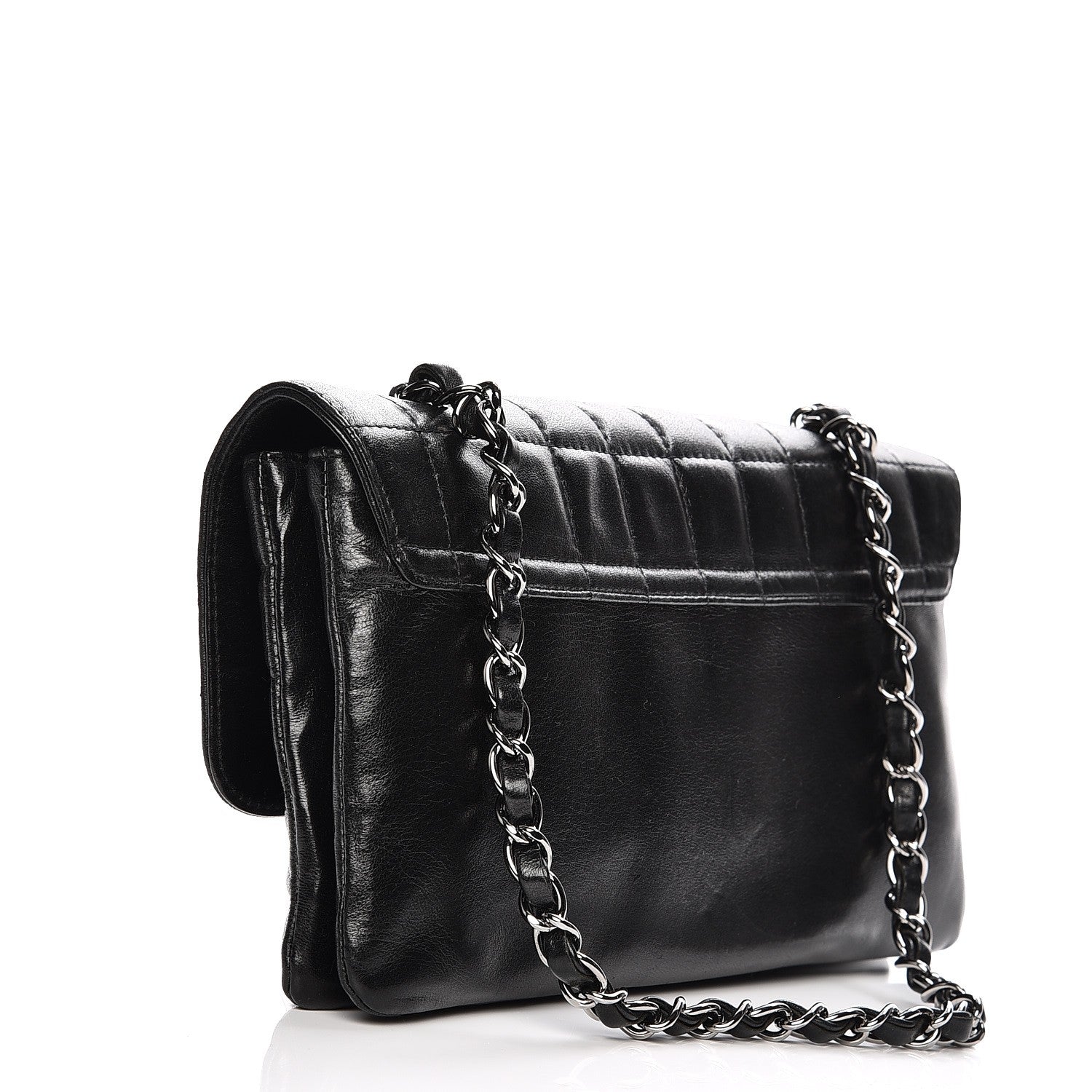 Chanel Lambskin Chocolate Bar Quilted Small Mademoiselle Flap Black 3 of 7