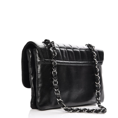 Chanel Lambskin Chocolate Bar Quilted Small Mademoiselle Flap Black 3 of 7