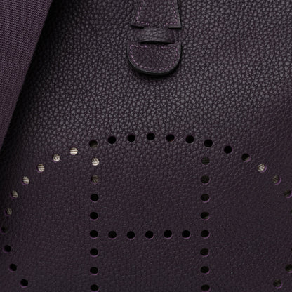 Hermes Taurillon Clemence Evelyne III PM Raisin 8 of 10