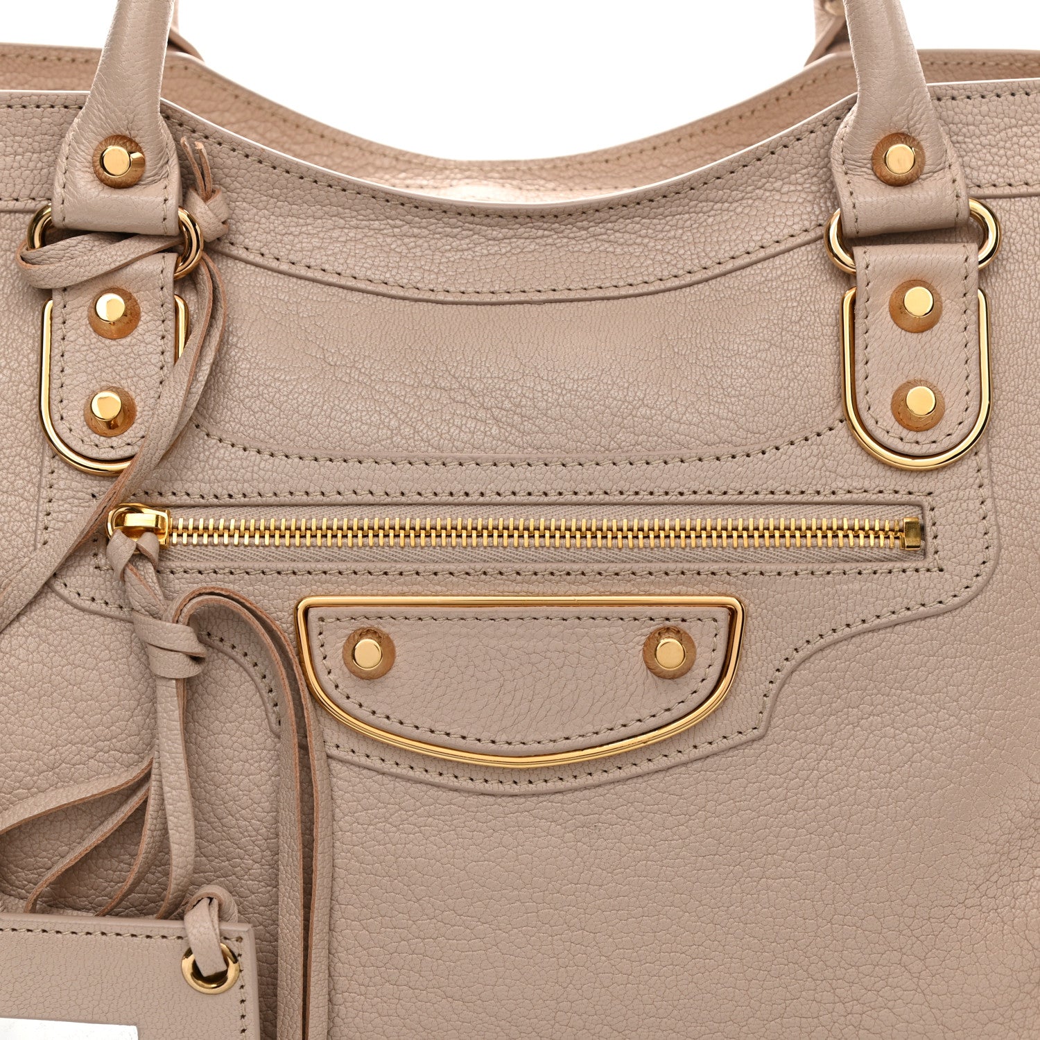 Balenciaga Chevre Gold Hardware Metallic Edge City Beige Praline 8 of 14