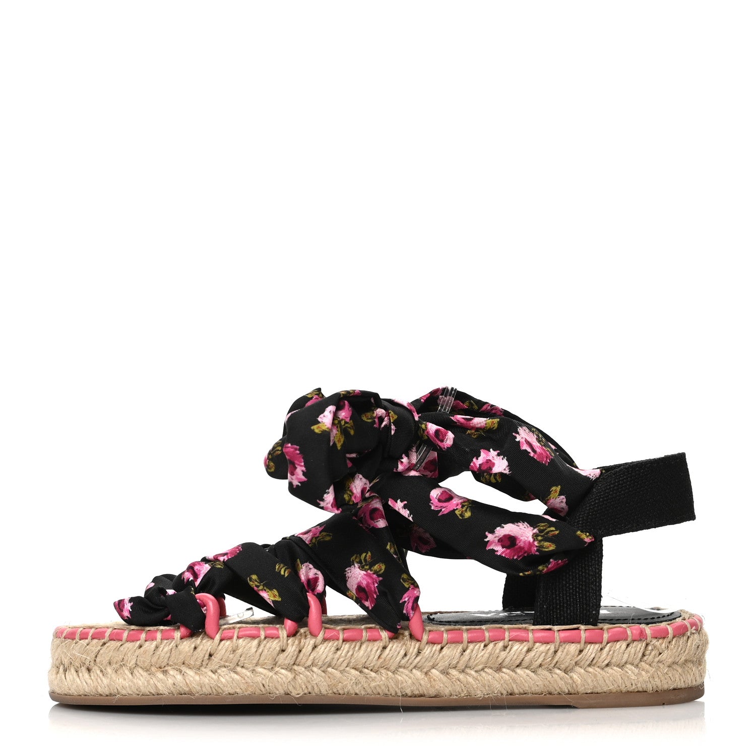 Prada Satin Printed Espadrille Sandals 36 Multicolor 1 of 8