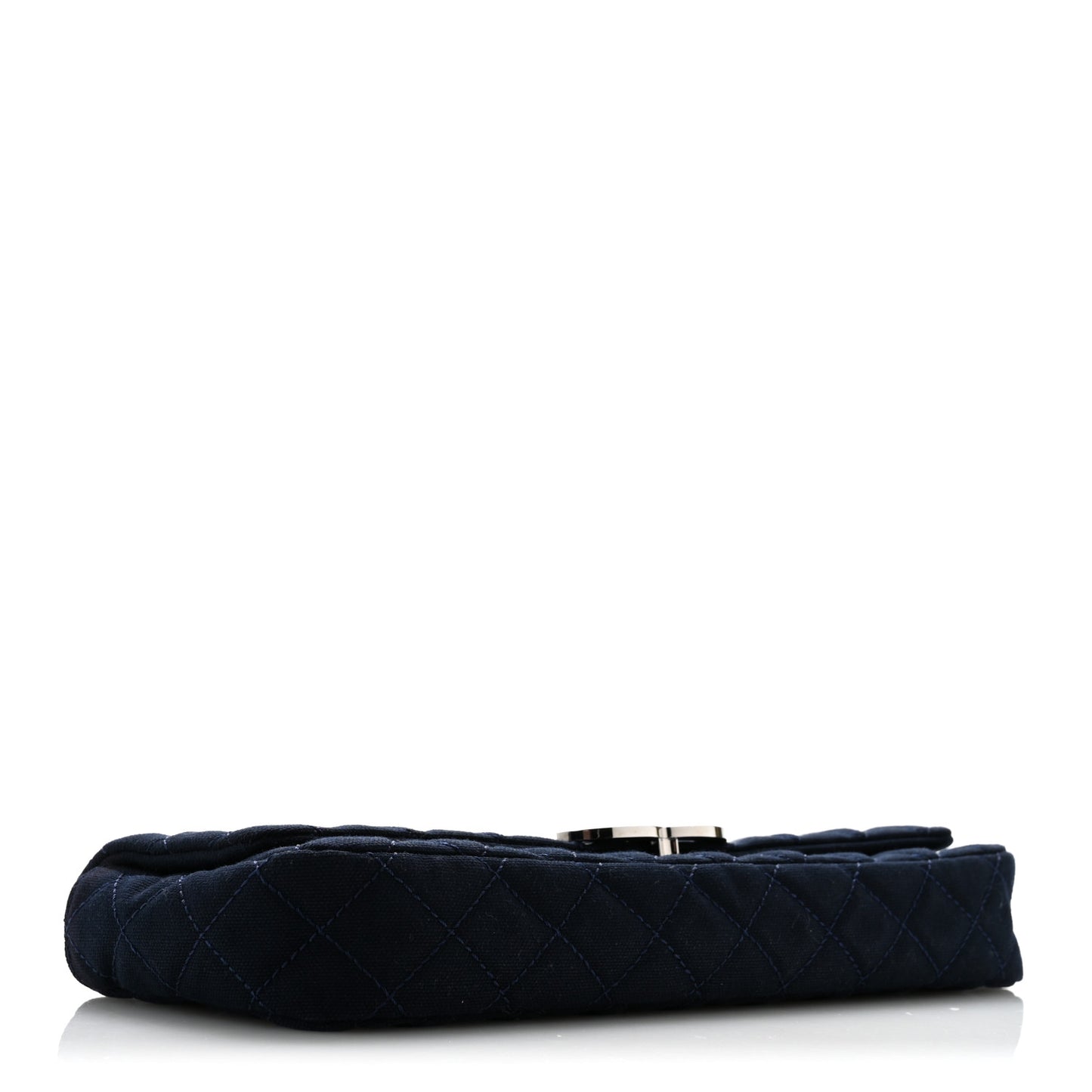 Canvas Quilted CC Cruise East West Flap Clutch Navy Blue