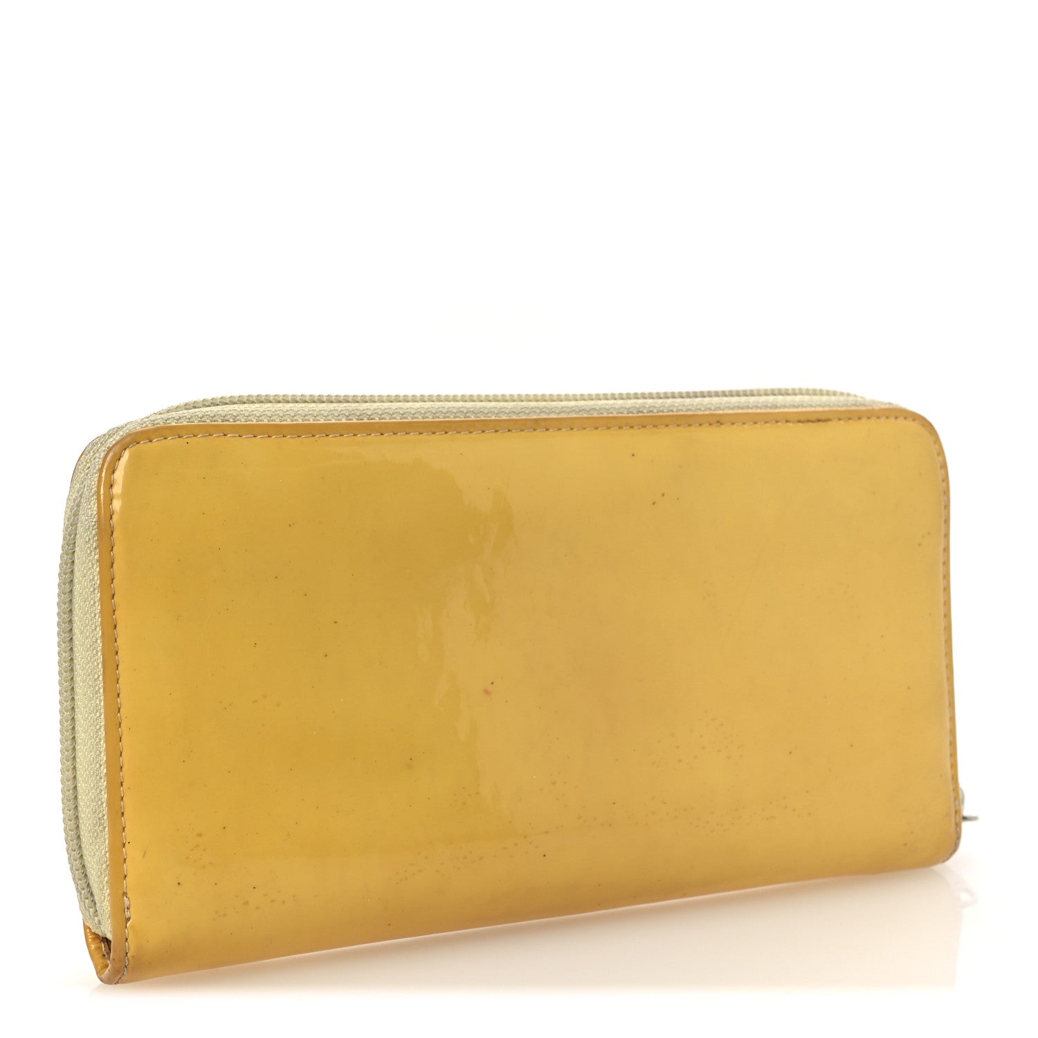 Chanel Patent Large Gusset CC Zip Wallet Yellow 3 of 13