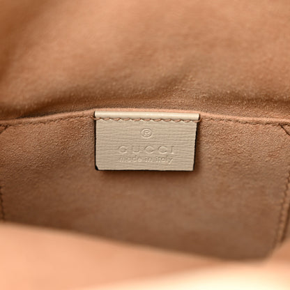 Gucci Monogram Textured Calfskin Horsebit 1955 Drawstring Bucket Bag Beige Mystic White 7 of 10