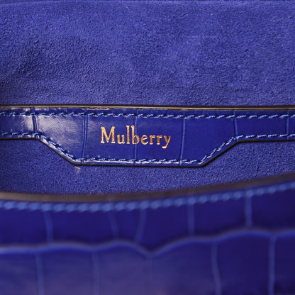 Mulberry Calfskin Crocodile Embossed Small Amberley Satchel Cobalt Blue 6 of 9