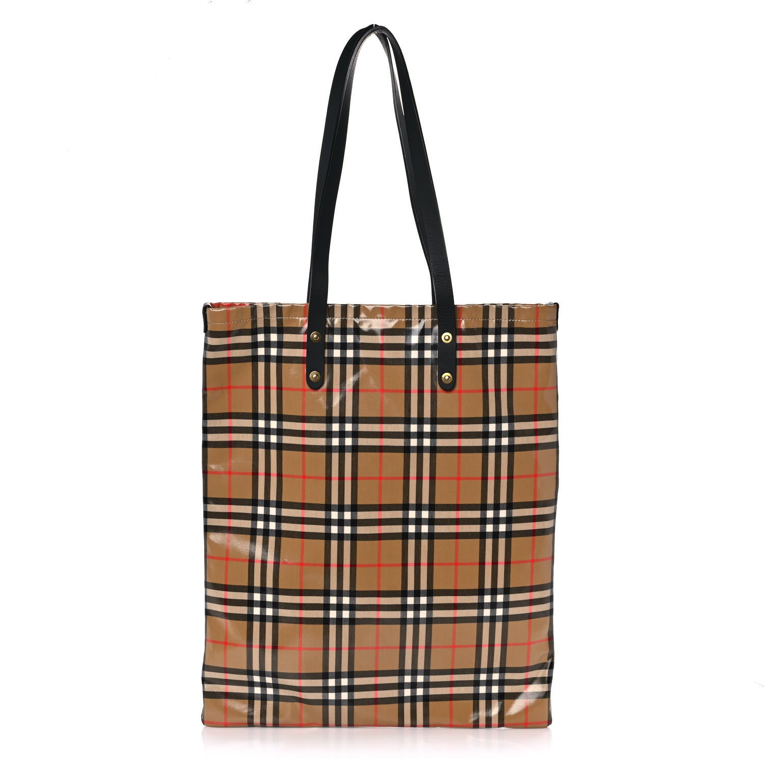 Burberry Coated Canvas Vintage Check Shopper Tote Black 1 of 10