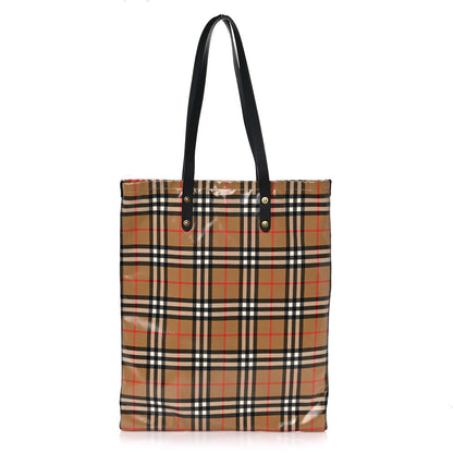 Burberry Coated Canvas Vintage Check Shopper Tote Black 1 of 10