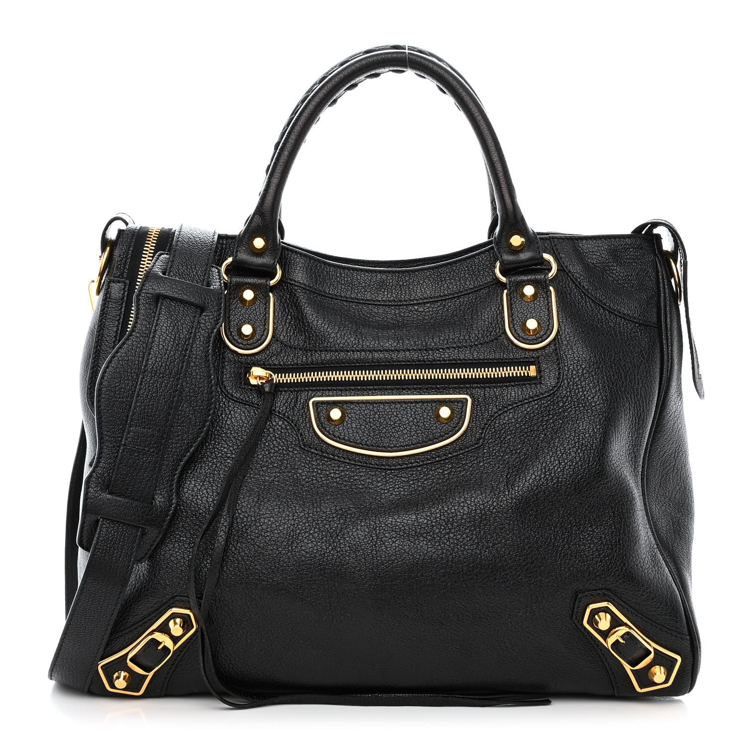 Balenciaga Chevre Gold Metallic Edge Hardware Velo Black 1 of 10