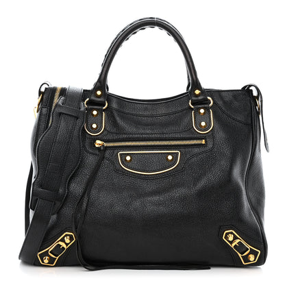 Balenciaga Chevre Gold Metallic Edge Hardware Velo Black 1 of 10