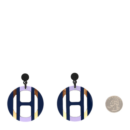 Hermes Lacquered Horn H Equipe Earrings 2 of 6