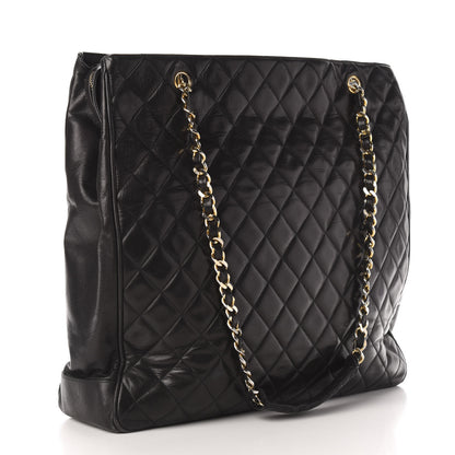 Chanel Lambskin Quilted Shopping Tote Black 3 of 14