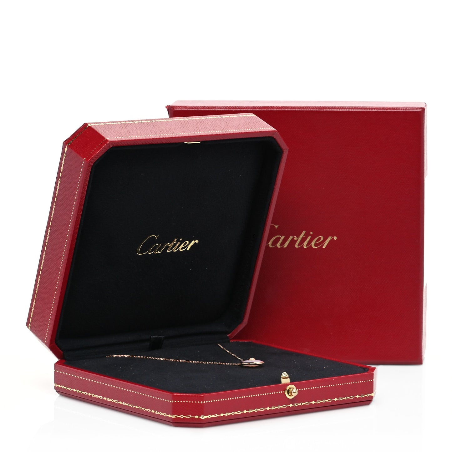 18K Pink Gold Diamond Pink Opal XS Amulette de Cartier Pendant Necklace