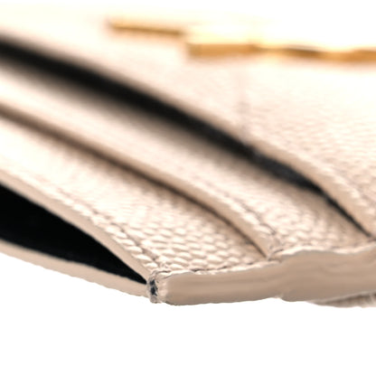 Saint Laurent Grain De Poudre Matelasse Chevron Monogram Credit Card Case Cork 11 of 12