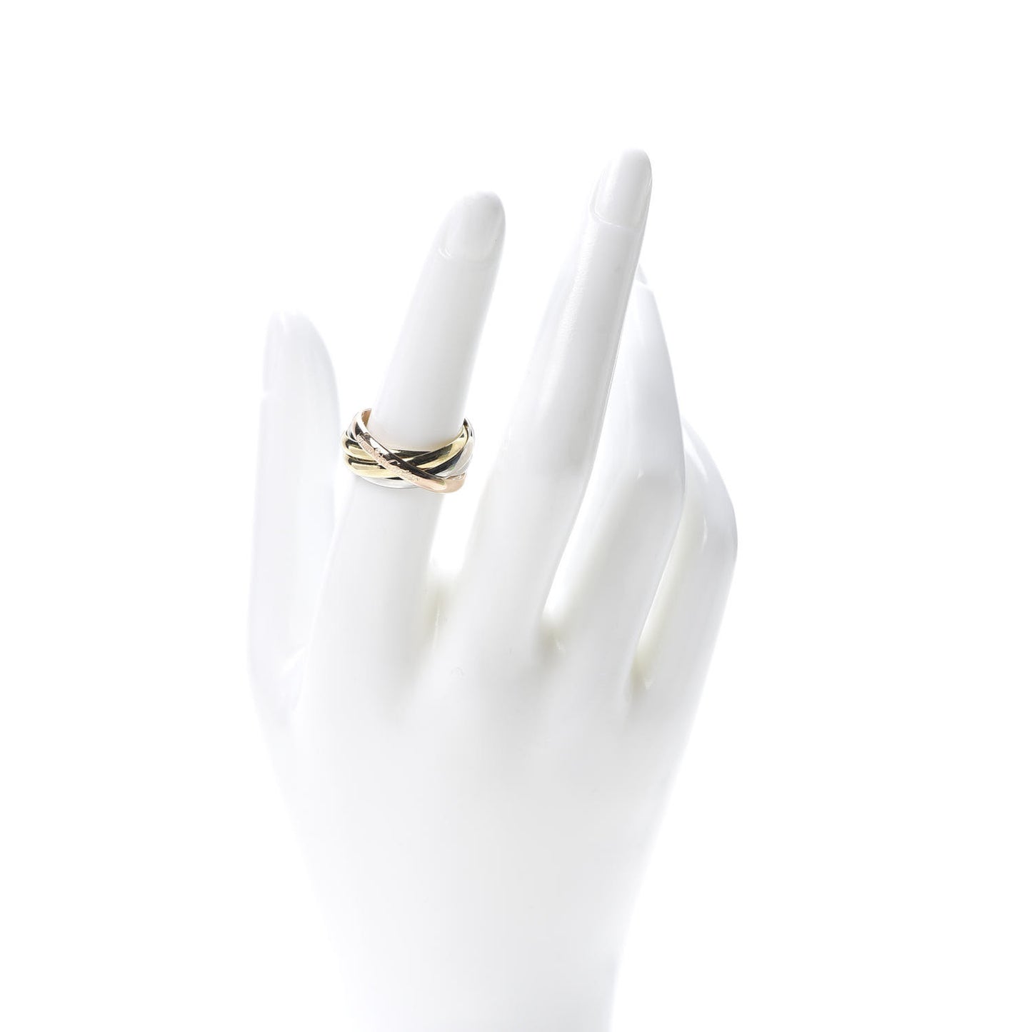18K Pink Yellow White Gold Five Band Les Must De Trinity Ring 54 6.75