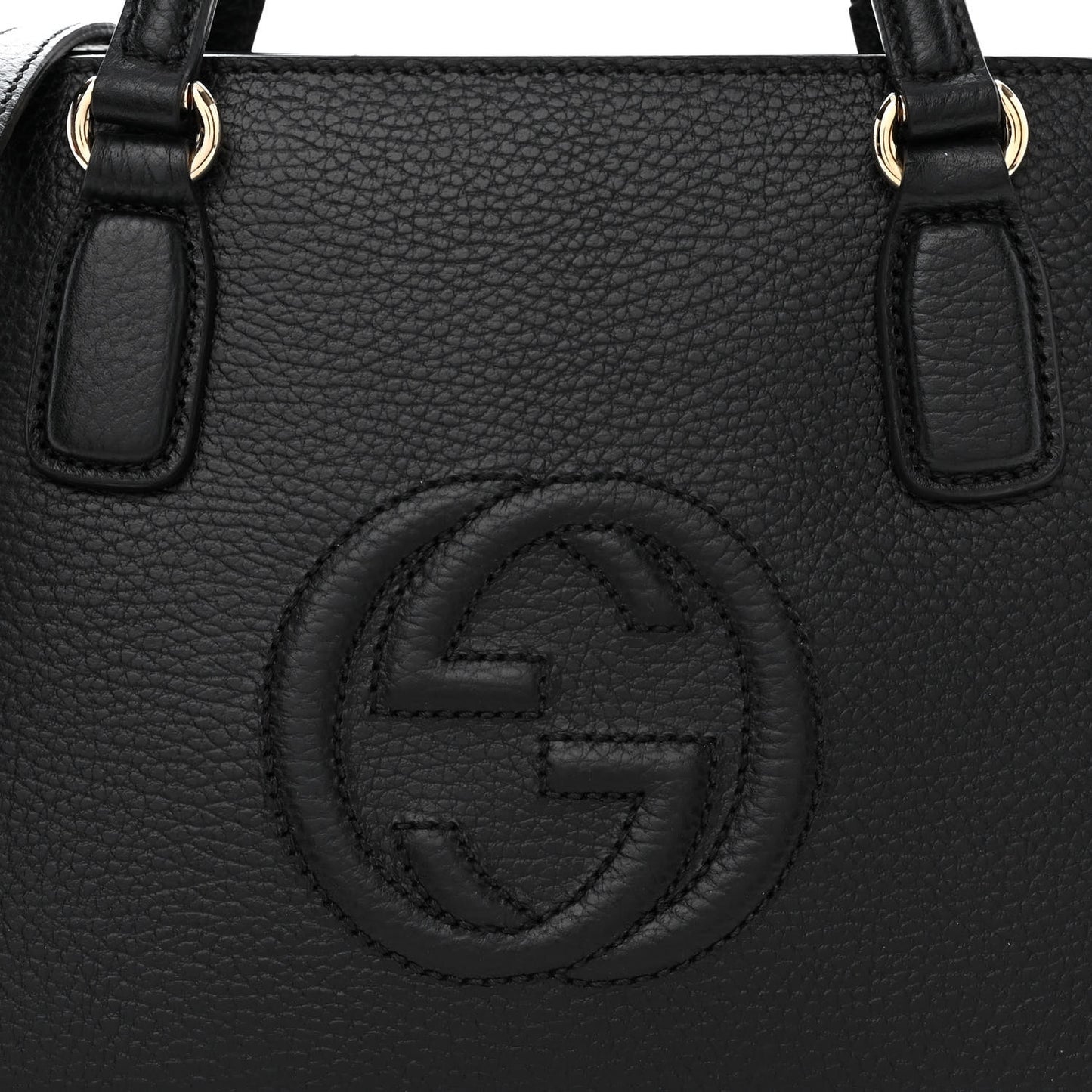 Dollar Calfskin Medium Soho Top Handle Satchel Black