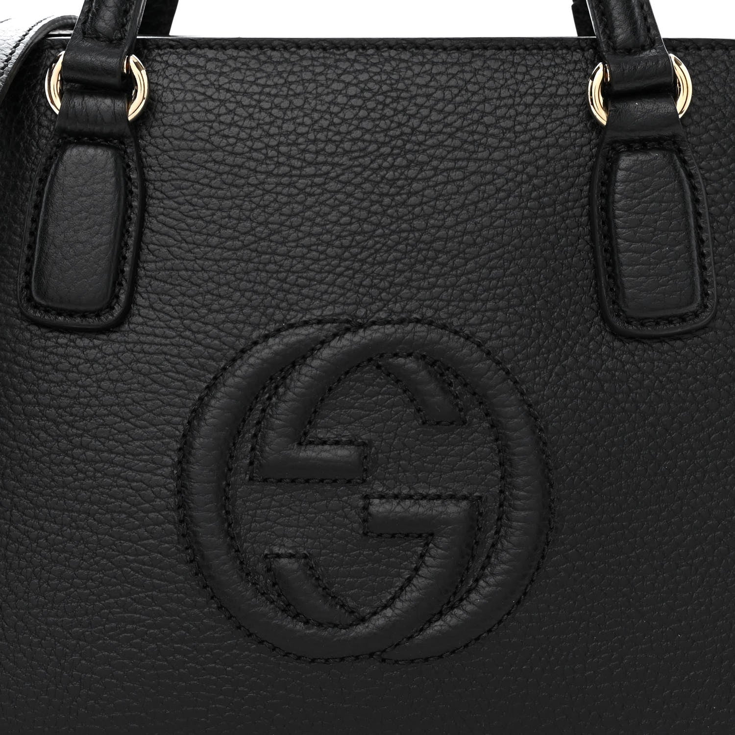 Gucci Dollar Calfskin Medium Soho Top Handle Satchel Black 8 of 11