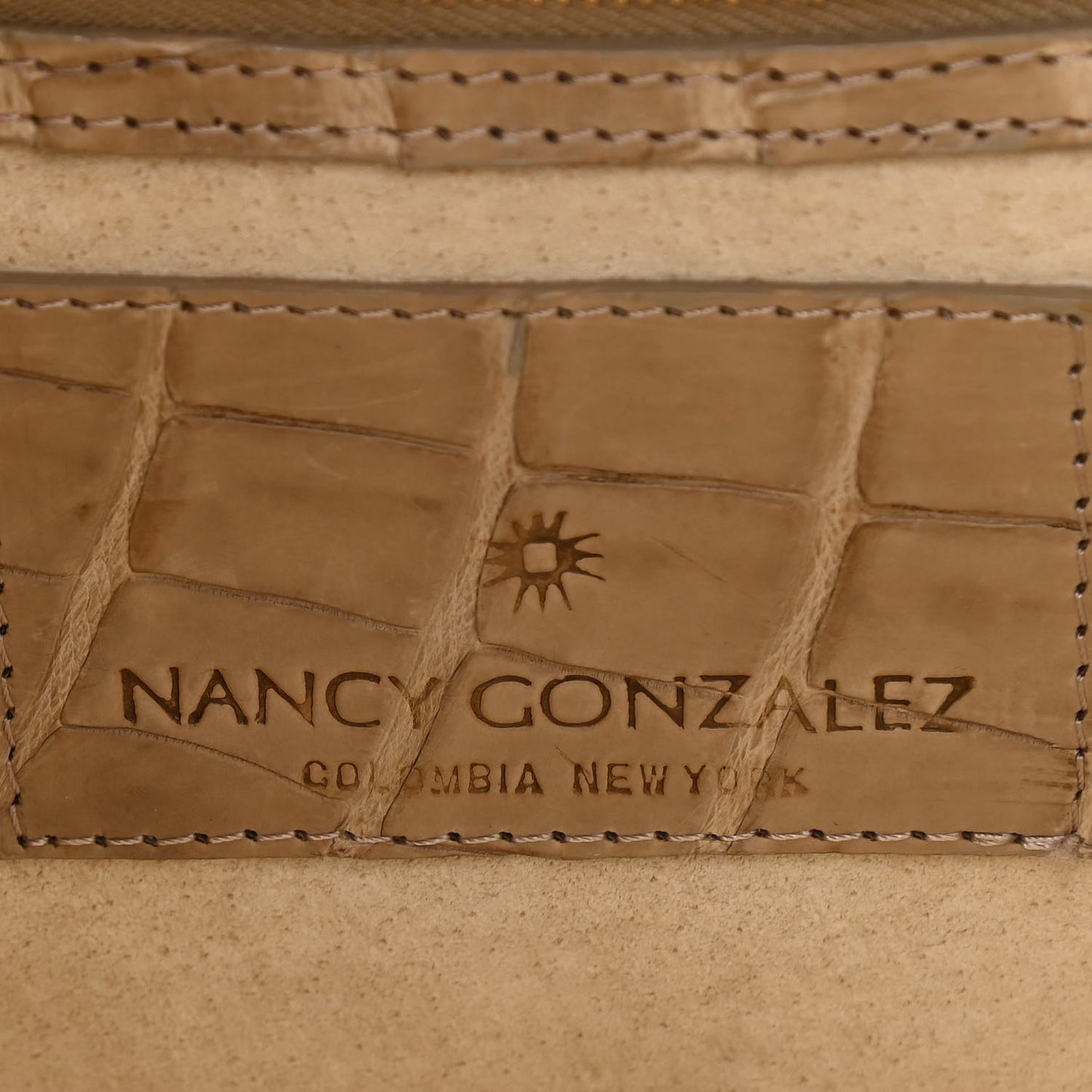 Crocodile Shoulder Bag Beige