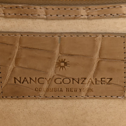 Nancy Gonzalez Crocodile Shoulder Bag Beige 6 of 9