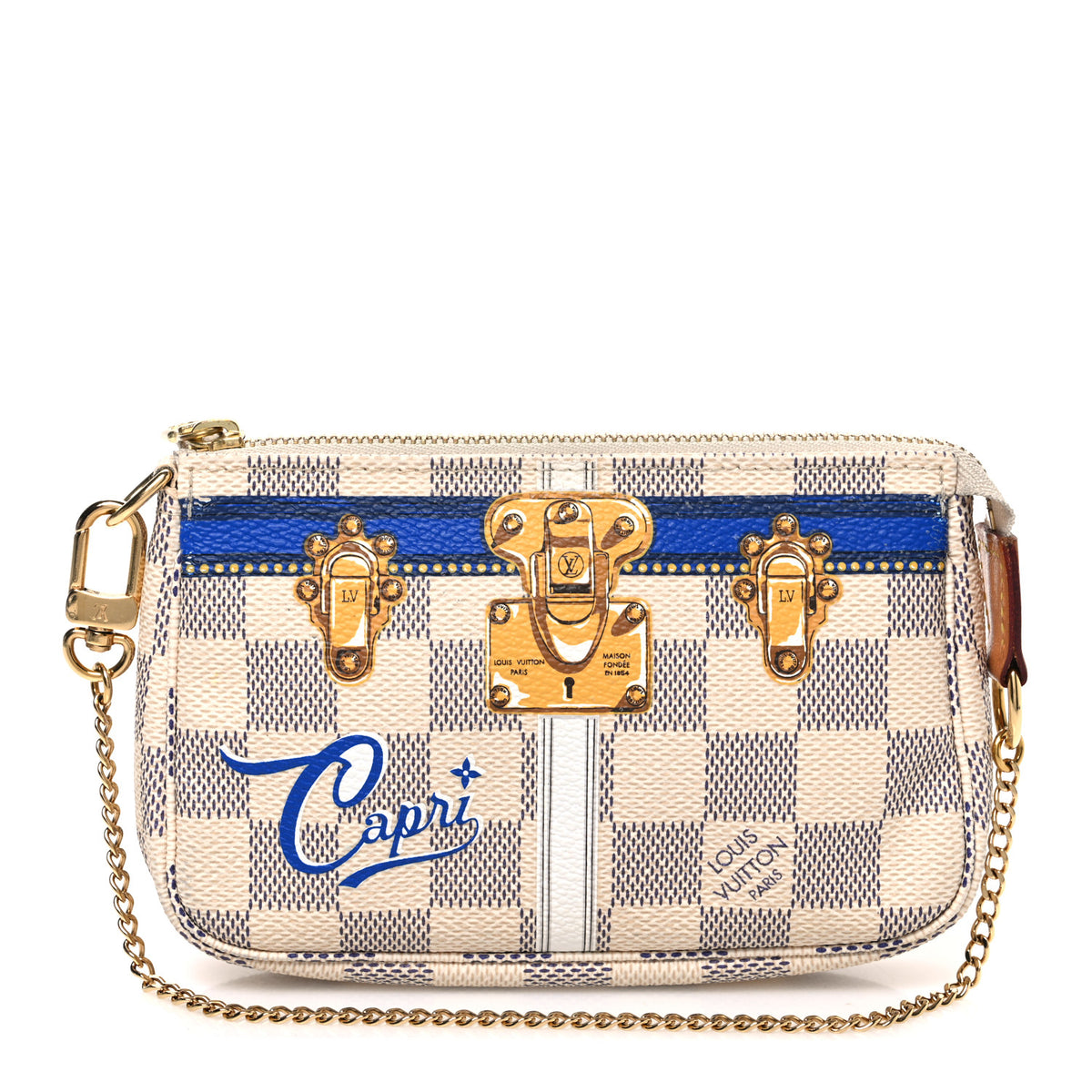 Louis Vuitton Damier Azur Summer Trunks Capri Mini Pochette Accessories 1 of 7