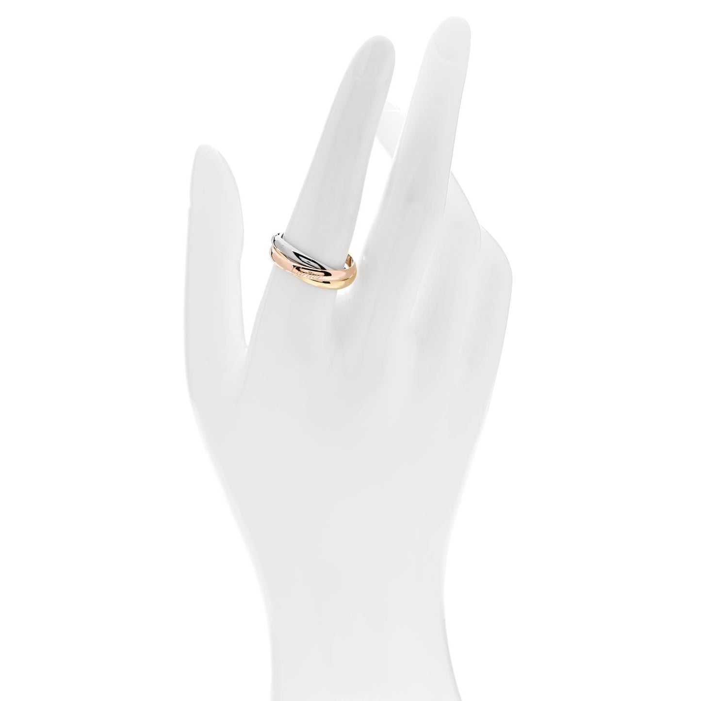 18K Pink Yellow White Gold Small Trinity Ring 57 8