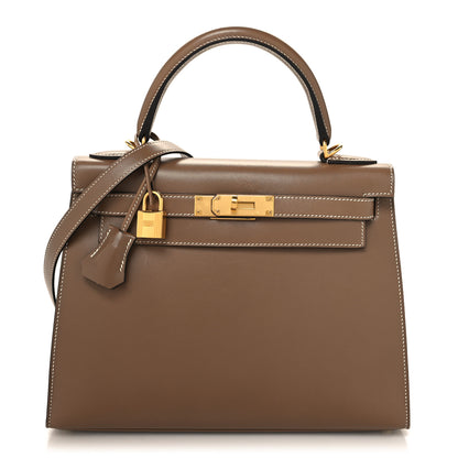 Hermes Tadelakt Kelly Sellier 28 Etoupe 1 of 14