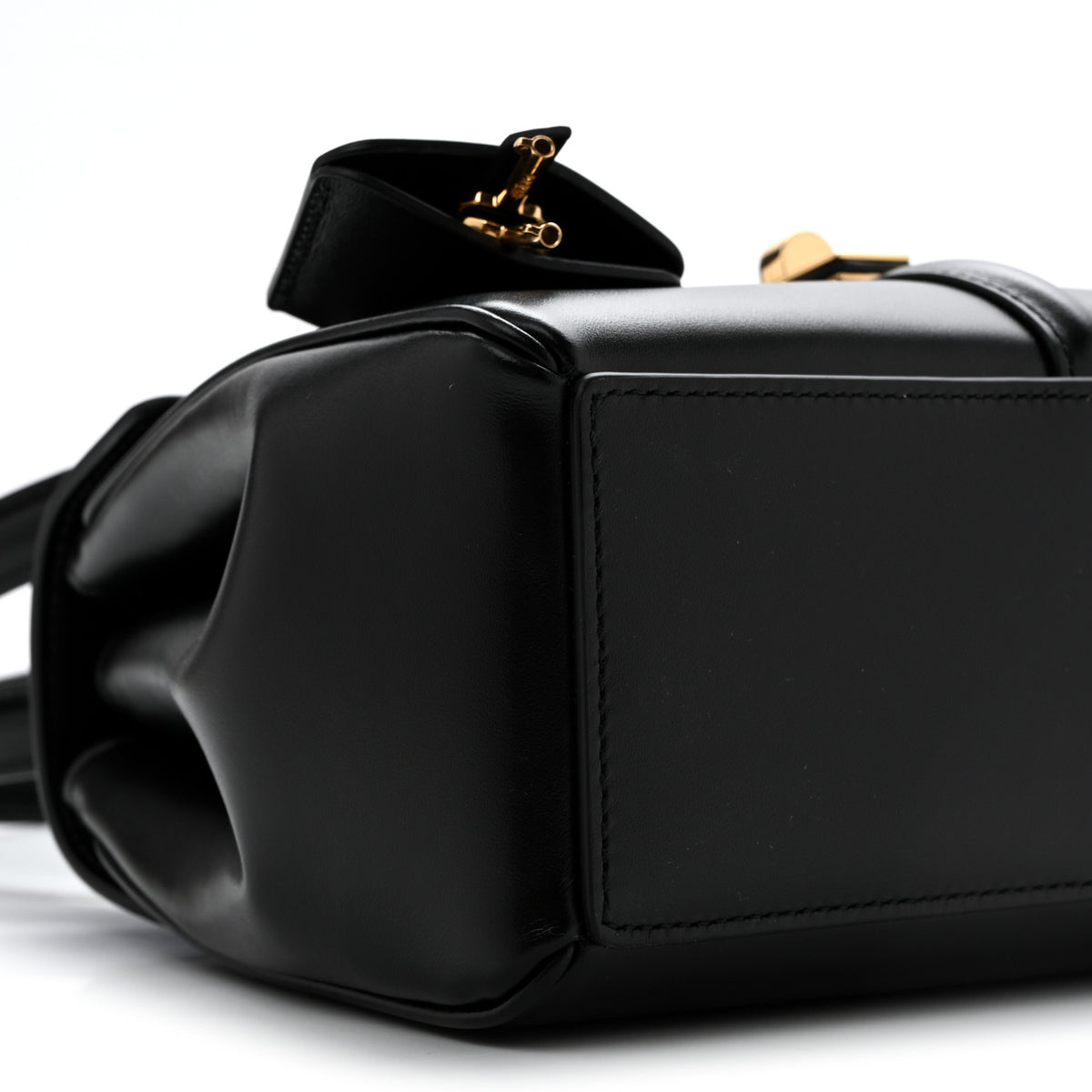 Celine Satinated Calfskin Mini 16 Top Handle Bag Black 9 of 12