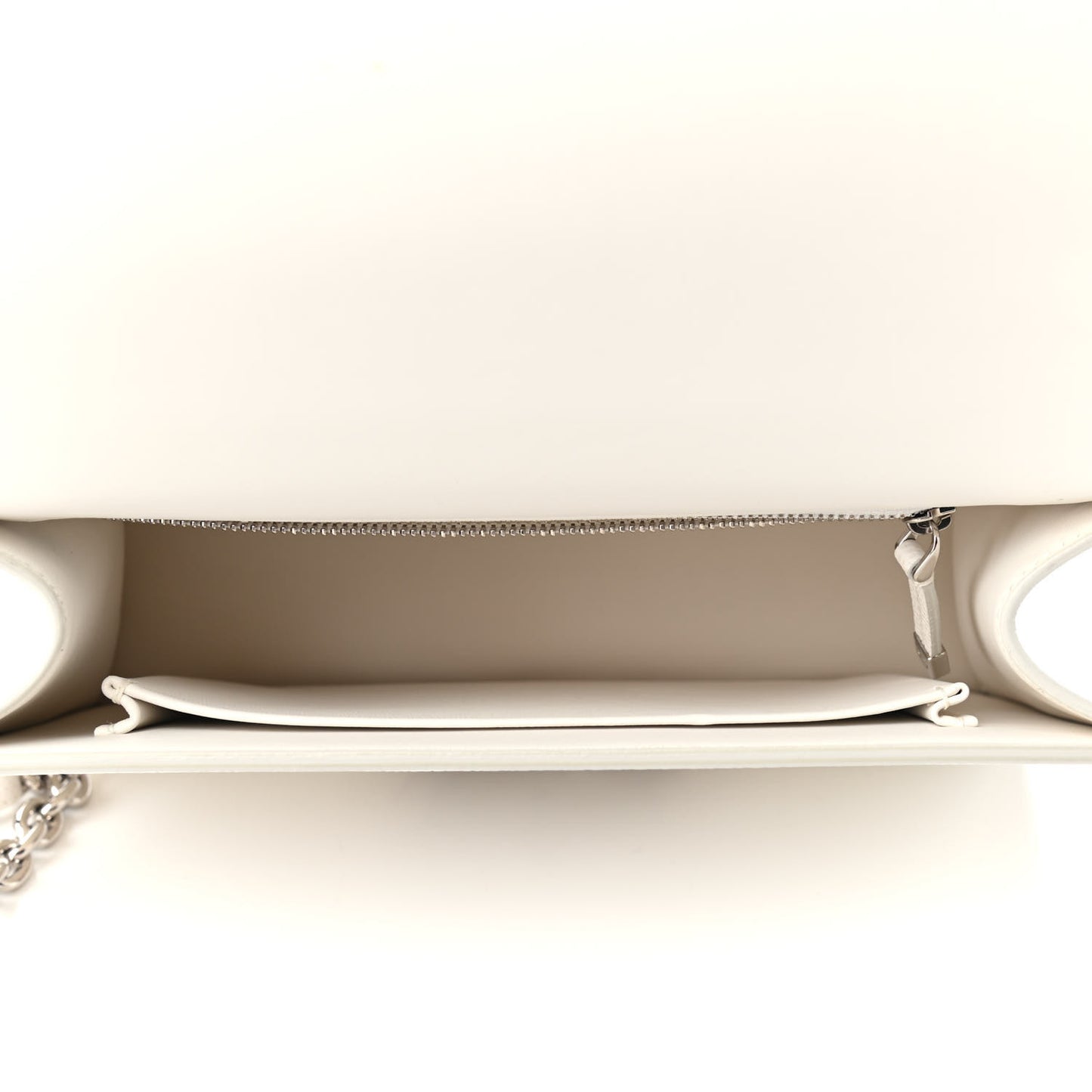 Grained Calfskin 30 Montaigne Chain Flap Bag White