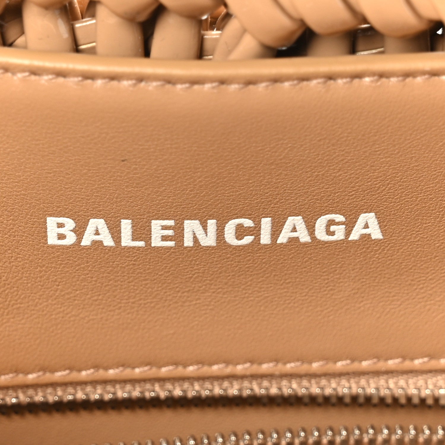 Balenciaga Faux Calfskin Braided Varnished XXS Bistro Basket Beige 6 of 8