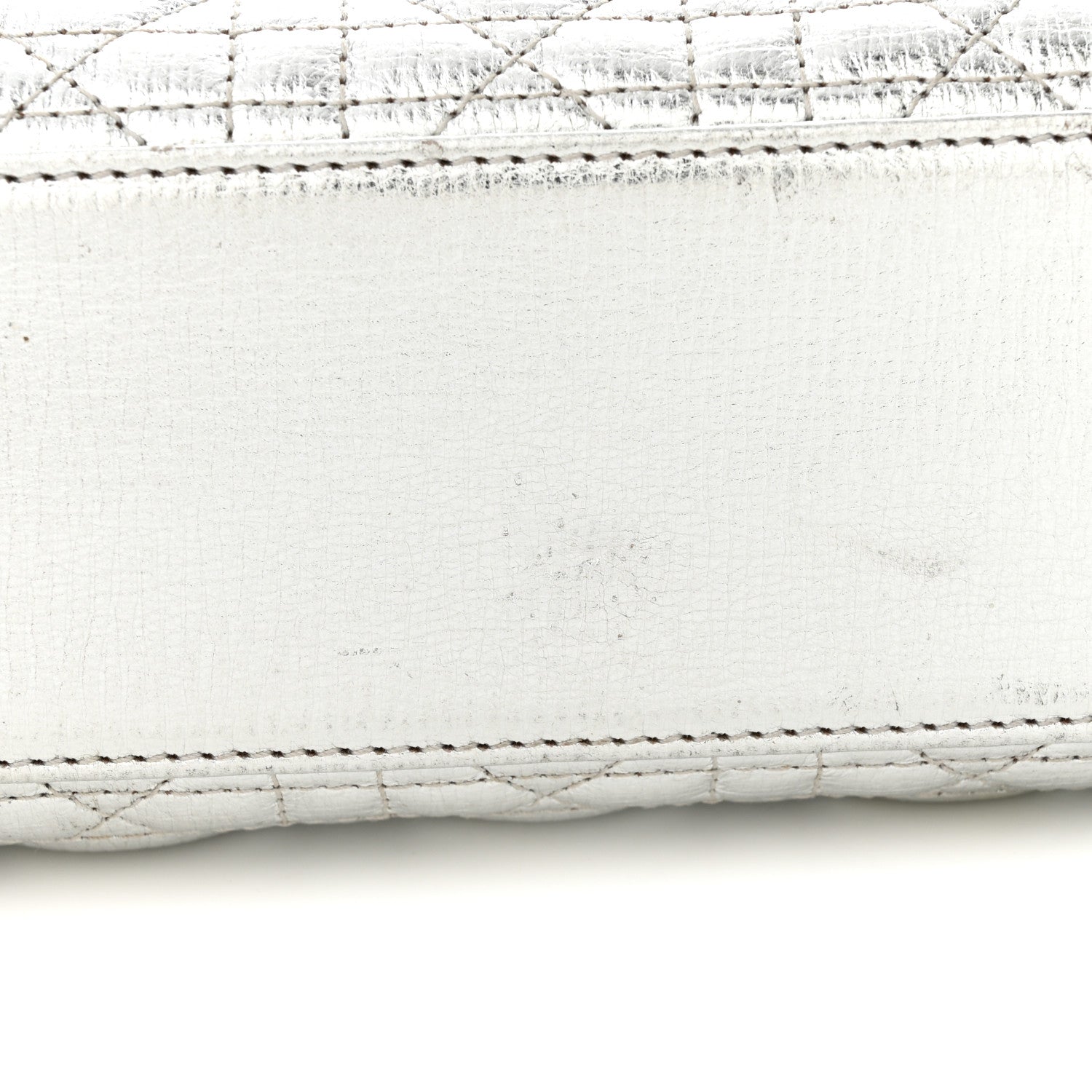 Christian Dior Metallic Grained Calfskin Cannage Small Lucky Badges My Lady Dior Silver 11 of 12