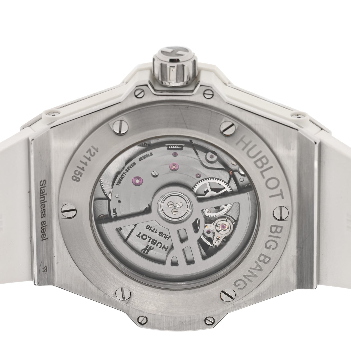 Stainless Steel Rubber Diamond Bezel 39mm Big Bang Automatic Watch White 465.SE.2010.RW.1204