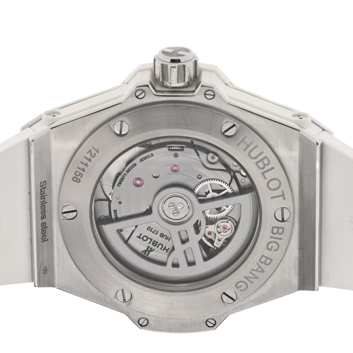 Hublot Stainless Steel Rubber Diamond Bezel 39mm Big Bang Automatic Watch White 465.SE.2010.RW.1204 4 of 5