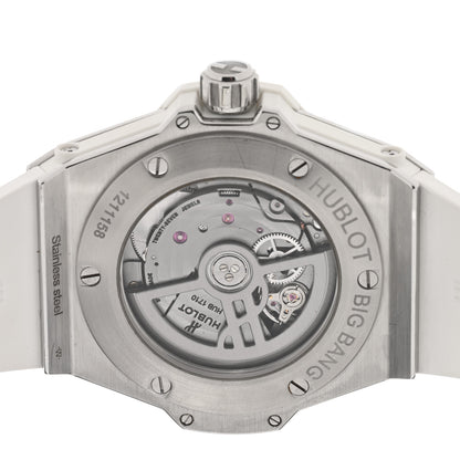 Hublot Stainless Steel Rubber Diamond Bezel 39mm Big Bang Automatic Watch White 465.SE.2010.RW.1204 4 of 5