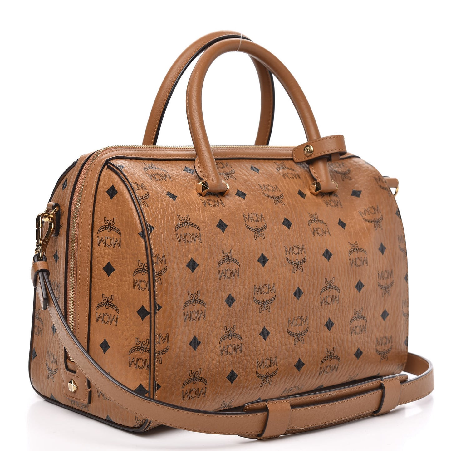 Visetos Medium Boston Bag Cognac