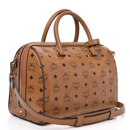 MCM Visetos Medium Boston Bag Cognac 3 of 11