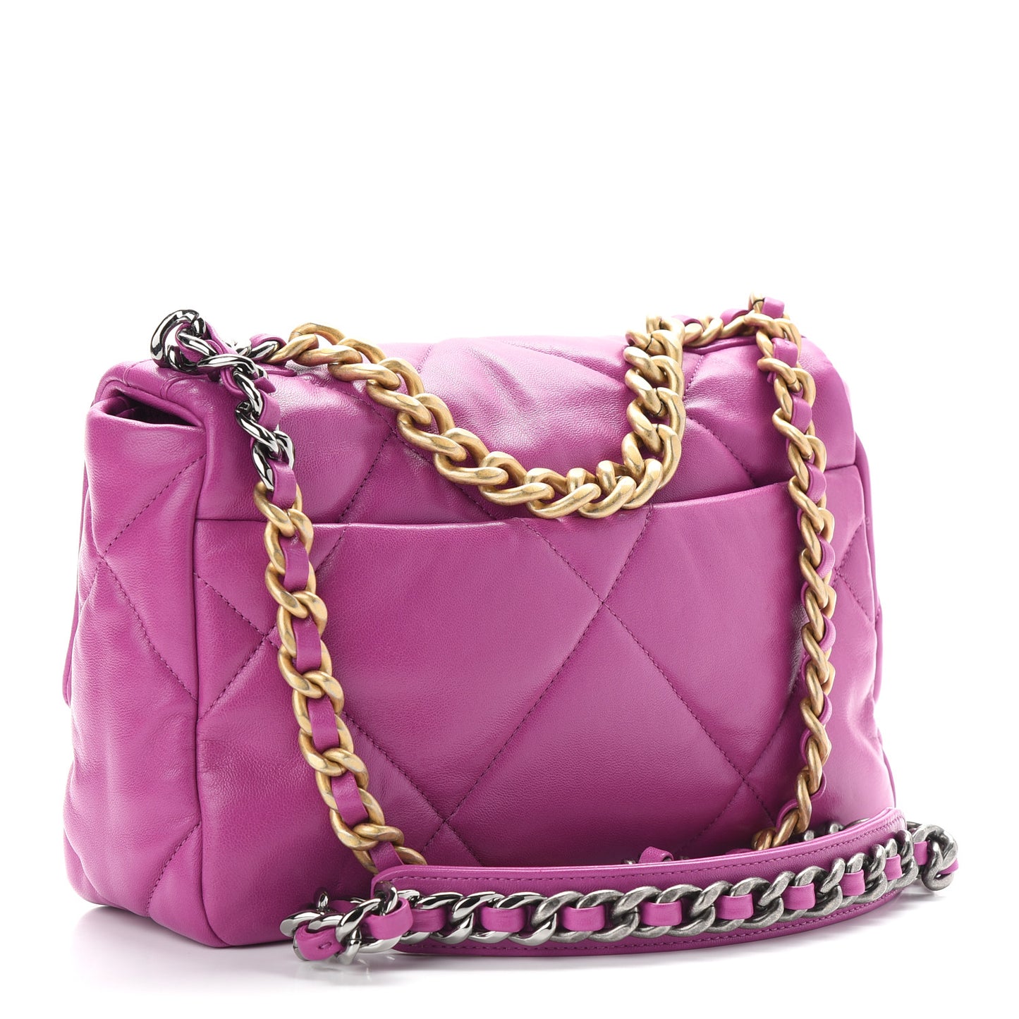 Lambskin Quilted Medium Chanel 19 Flap Purple