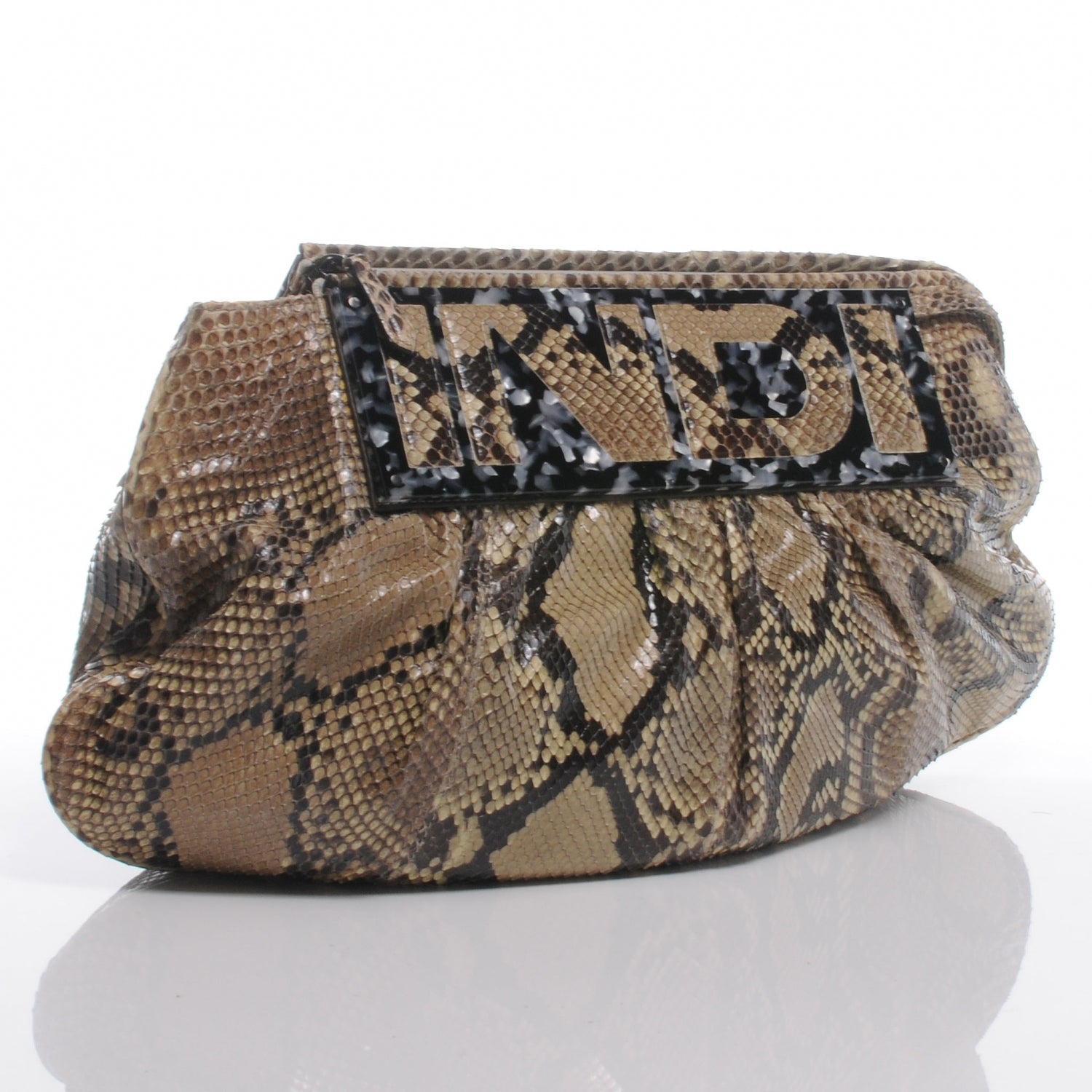 Fendi Python To You Convertible Clutch Natural 3 of 9