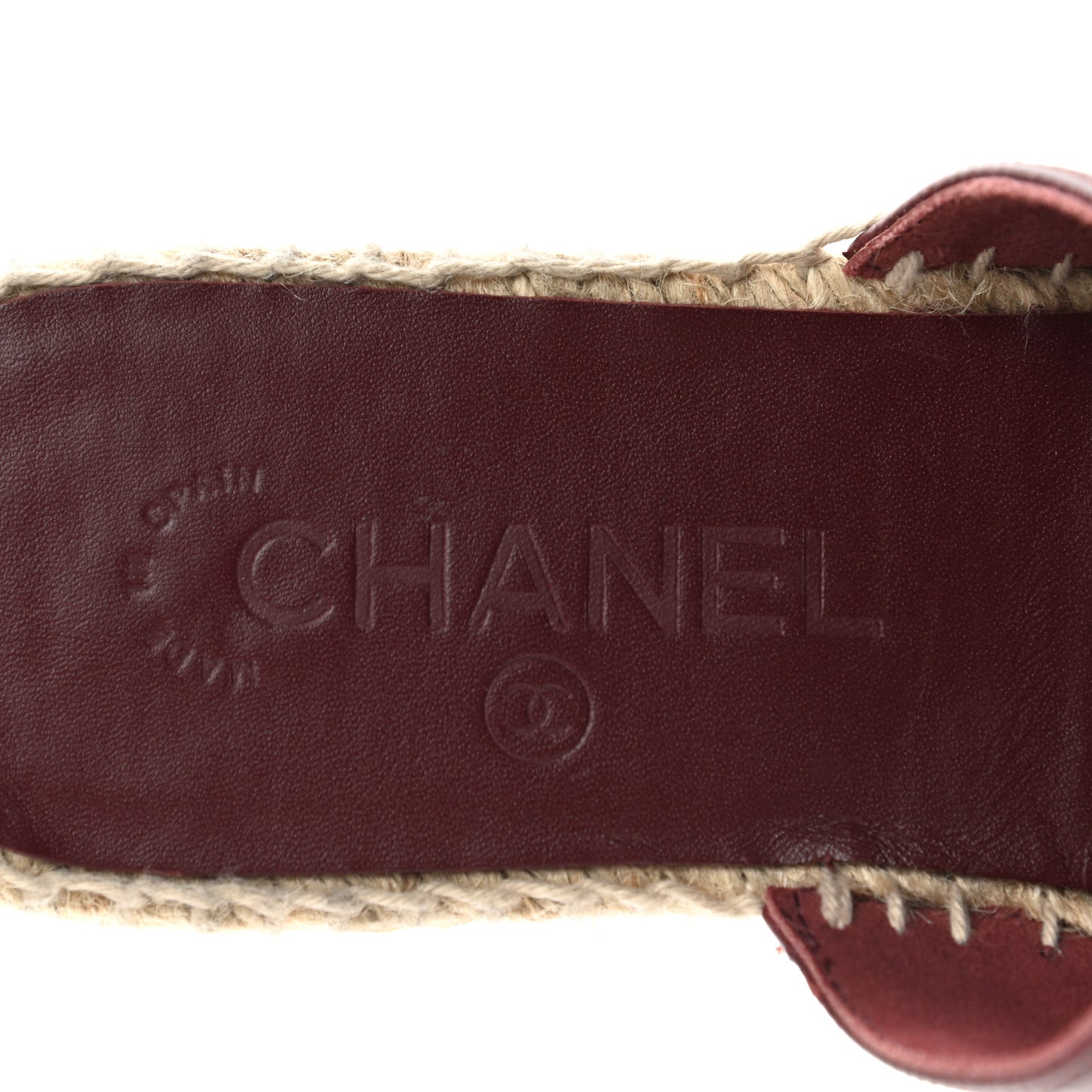 Calfskin CC Espadrille Mules 37 Burgundy