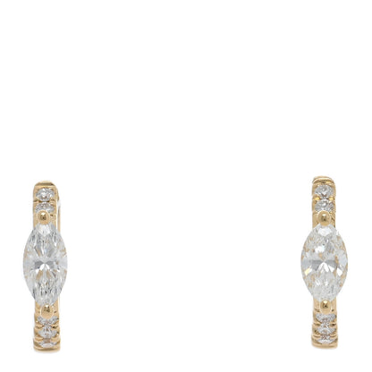Anita Ko 18K Yellow Gold Diamond Marquise Center Huggie Earrings 1 of 5