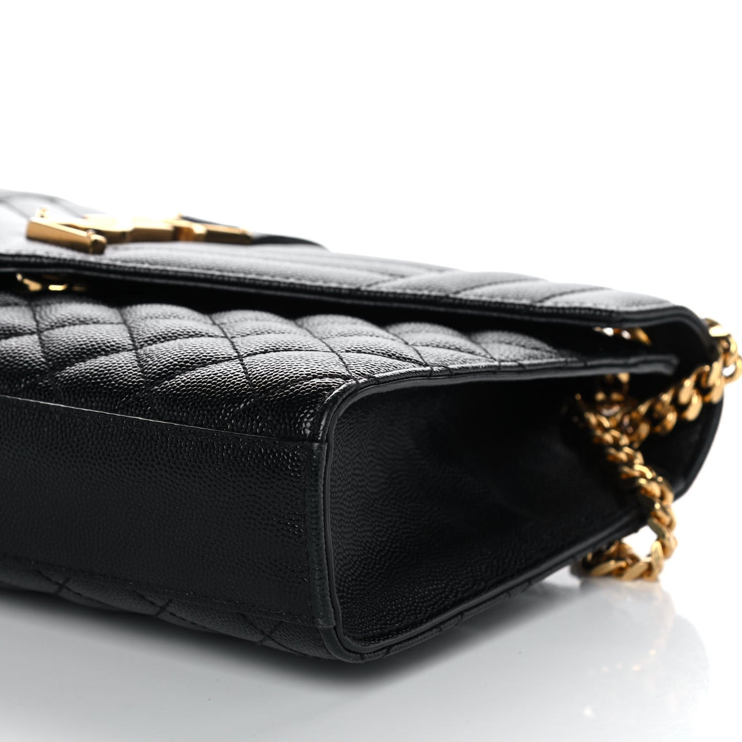 Grain De Poudre Textured Mixed Matelasse Triquilt Medium Monogram Satchel Black