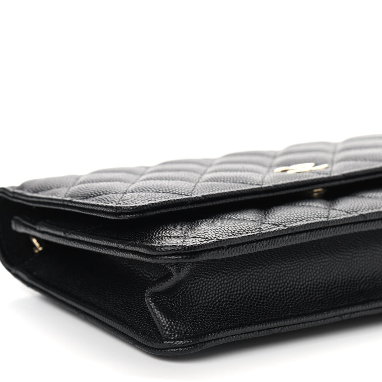 Caviar Quilted Wallet With Charms On Chain WOC Black