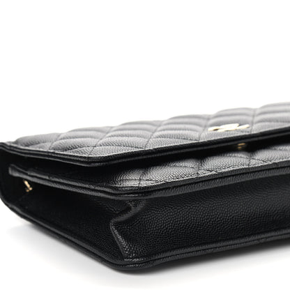 Chanel Caviar Quilted Wallet With Charms On Chain WOC Black 8 of 10