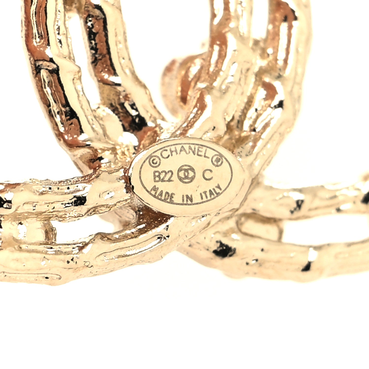Chanel Crystal CC Camellia Earrings Gold 4 of 4